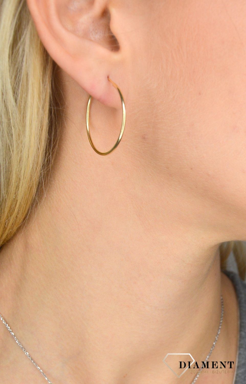 Złote kolczyki koła 333 gładkie 3 cm , delikatne ✓ Złote kolczyki koła ✓ Prezent dla mamy ✓ Kolczyki złote w Sklepie  (3).jpg